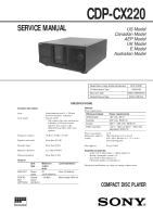 Sony CDP-CX220 - Service Manual 